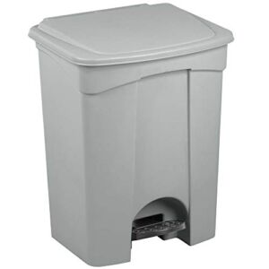 PRO&Family 72 Qt. / 18 Gallon Gray Rectangular Step-On Trash Can. Modern Hands-Free Trash Can for Home, Bathroom, Living Room, Office, Kitchen, Garage, Warehouse, Restaurant