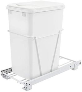 Bottom Mount Trash Pull-Outs with Standard Close Single Plastic Bins