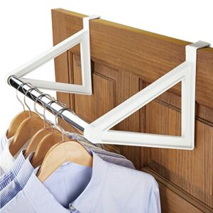 Collections Etc Over the Door Closet Bar Hanging Clothes Rack, No Hardware Required