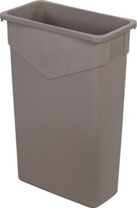 CFS 34202306 TrimLine Polyethylene Waste Container, 23 Gallon Capacity, 20″ Length x 11″ Width x 29.88″ Height, Beige (Case of 4)