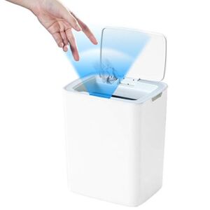 Touchless Sensor Trash Can 14 Liter/3.7 Gallon Small Capacity Trash Can with Lid Sensor Kitchen Bin Recycling and Waste Slim Bin Sensor Bins for Kitchen / Living Room /Office(Small)