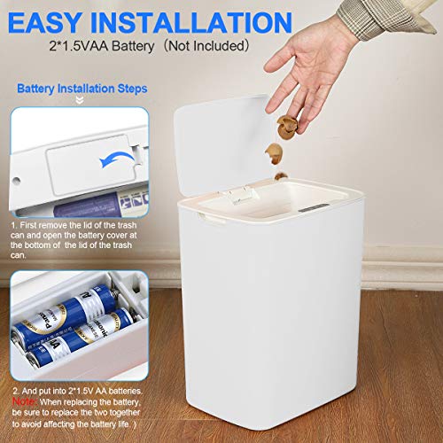 Touchless Sensor Trash Can 14 Liter/3.7 Gallon Small Capacity Trash Can with Lid Sensor Kitchen Bin Recycling and Waste Slim Bin Sensor Bins for Kitchen / Living Room /Office(Small) | The Storepaperoomates Retail Market - Fast Affordable Shopping