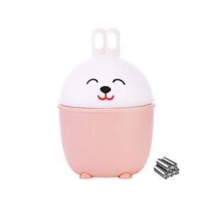 ESD HSDMYSH Desktop Trash Can Countertop Trash Can TabletopTrash Can Mini Garbage cans Cute Trash can for Bedroom Living Room Bathroom Small Wastebasket with Lid(Pink)