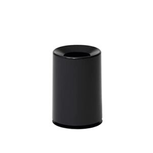 Ideaco TUBELOR Mini Designer Round Countertop Trash Can, Conceals Any Plastic Bag 0.3 Gal, Gloss Black