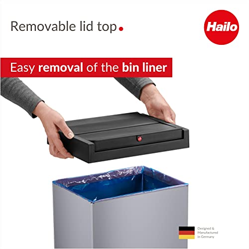 Hailo Big Box Swing Waste Bin in Silver 35 Liters | The Storepaperoomates Retail Market - Fast Affordable Shopping