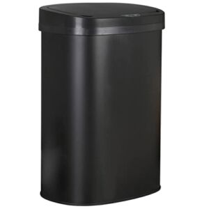 Lucky Shop 13 Gallon Kitchen Trash Can Automatic Garbage Can, Stainless Steel Waste Bin with Lid, Electronic Touch Free Motion Sensor High-Capacity Brushed Metal for Indoor, Black GL-TC-1350R-Black