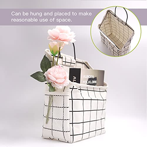 River-CJ 2 Pcs Wall Hanging Storage Bag, Cotton and Linen Waterproof Closet Storage Bag, Over The Door Hanging Storage Organizer, for Bedroom, Bathroom, Hallway, Entryway (Off White) | The Storepaperoomates Retail Market - Fast Affordable Shopping