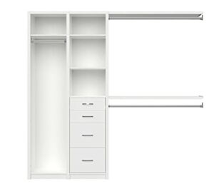 ClosetMaid 6105140 SpaceCreations 52″ – 87″ Wood Closet Organizer Kit, Classic White