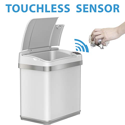 iTouchless 2.5 Gallon Sensor AbsorbX Odor Filter and Fragrance, Touchless Automatic Pearl, Perfect for Bathroom and Office Garbage Bin, Trash Can 2 Gal White (MT02SW-4) | The Storepaperoomates Retail Market - Fast Affordable Shopping