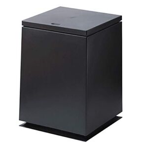 Modern Waste Basket – 1.85 Gal/7L Square Shape Trash Bin – Pop Open Trash Can with Lid – Black Bathroom Trash Can – Push Top Kitchen Garbage Can – Home/Office Trash Can with Removable Liner Bucket