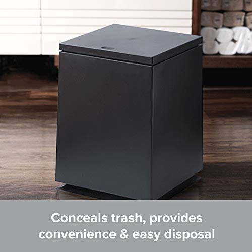 Modern Waste Basket – 1.85 Gal/7L Square Shape Trash Bin – Pop Open Trash Can with Lid – Black Bathroom Trash Can – Push Top Kitchen Garbage Can – Home/Office Trash Can with Removable Liner Bucket | The Storepaperoomates Retail Market - Fast Affordable Shopping