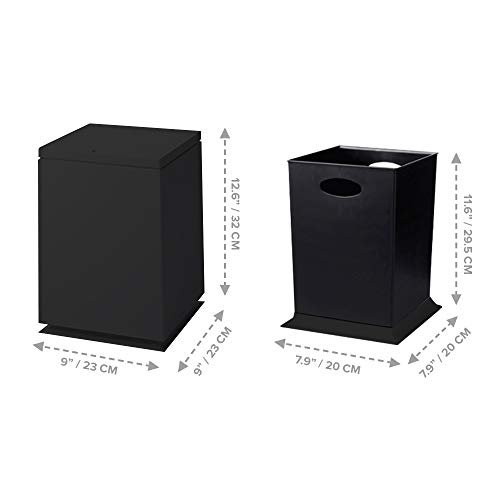 Modern Waste Basket – 1.85 Gal/7L Square Shape Trash Bin – Pop Open Trash Can with Lid – Black Bathroom Trash Can – Push Top Kitchen Garbage Can – Home/Office Trash Can with Removable Liner Bucket | The Storepaperoomates Retail Market - Fast Affordable Shopping