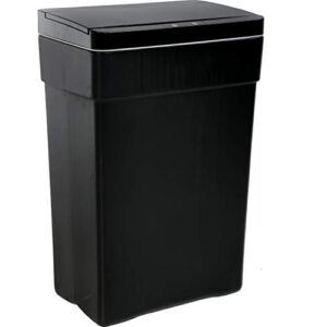 HHS Kitchen Trash Can 13 Gallon 50L Garbage Can Motion Sensor Plastic Waste Bin Touch Free High Capacity Recycle Dustbin with Lid for Home Office Bedroom Bathroom, Black