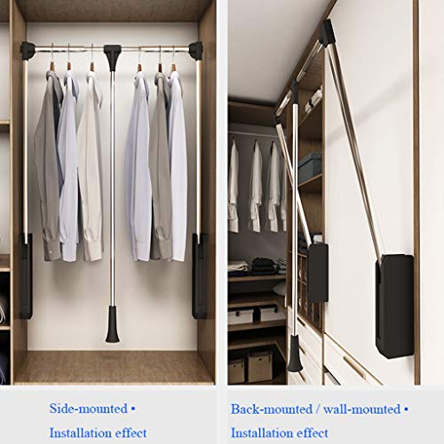 Pull Down Closet Rod Rail, Wardrobe Lift Rail Organizer Storage System Clothes Hanger Dormitory Clothes Bar Hardware Closet Pole Clothing Finishing Rack, Adjustable Width, Wall Mounting Industrial Fra | The Storepaperoomates Retail Market - Fast Affordable Shopping