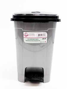 UNIWARE Small Pedal Dustbin Trash Can for Toilet, Kitchen, Living Room, Bedroom, Dark Gray, 6L,Made in Turkey