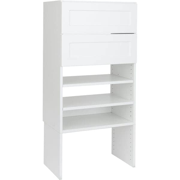 Short Closet Shelves Tower – Modular Closet System With Drawers (2) – Corner Closet System – Closet Organizers And Storage Shelves (White, White, 31.5 inches Wide) | The Storepaperoomates Retail Market - Fast Affordable Shopping