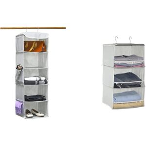 SimpleHouseware Hanging Closet Organizers Storage, 5 Shelves + 3 Shelves