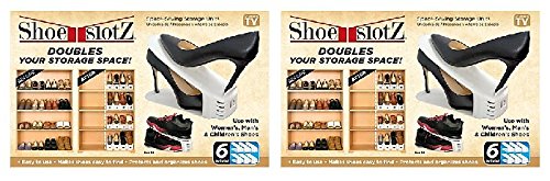 6-Pack Space-Saving Shoe Slotz Storage Units in Ivory | As Seen on TV | No Assembly Required (2) | The Storepaperoomates Retail Market - Fast Affordable Shopping