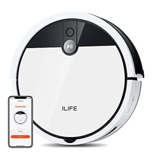 ILIFE V9e Robot Vacuum Cleaner, 4000Pa Max Suction, Wi-Fi Connected, Works with Alexa, 700ml Large Dustbin, Self-Charging, Customized Schedule, Ideal for Pet Hair, Hard Floor and Low Pile Carpet.