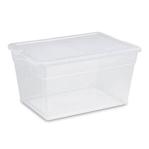 Sterilite 16598008 56 Quart Clear Home Storage Tote Container w/Lid, 48 Pack