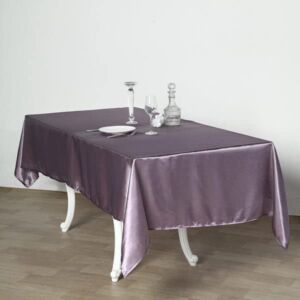 TABLECLOTHSFACTORY 60×102 Rectangle Amethyst Wholesale Satin Tablecloth Banquet Linen Wedding Party Restaurant Tablecloth
