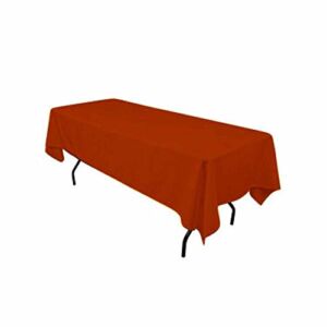 Runner Linens Factory Rectangular Polyester Tablecloth 60×120 Inches (Rust)