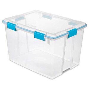 Sterilite 80 Quart Multipurpose Plastic Storage Gasket Box Container with Latching Lid for Home and Office Organization, Clear (8 Pack)