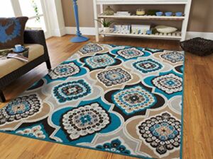 Century Home Goods Collection Panal and Diamonds Area Rug 5×8 Blue Rugs for Living Room Cheap 5×7 Gray Area Rugs on Clearance Under 50
