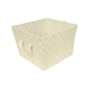 Large Ivory Woven Storage Tote
