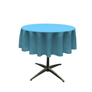 New Creations Fabric & Foam Inc, Polyester Poplin Seamless Tablecloth – Wedding Decoration Tablecloth – (Turquoise, 36″ Round)