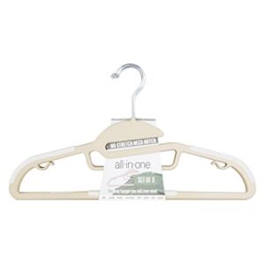 Richards Homewares All In 1 Hanger, 8-Piece Set, Taupe/Ivory