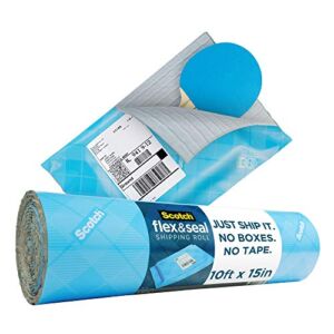 Scotch Flex and Seal Shipping Roll, 10 ft x 15 in, Just Ship It, No Boxes, No Tape, Easy Packaging Alternative to Poly Mailers, Shipping Bags, Bubble Mailers, Padded Envelopes, Boxes (FS-1510)
