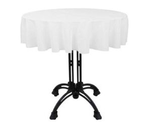 GFCC Round Polyester Table Cover Tablecloth 100% Polyester Tablecloth(White, 48-Inch)