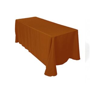 Runner Linens Factory Rectangular Polyester Tablecloth 90×156 Inches (Rust)
