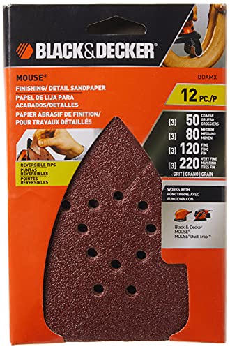 BLACK+DECKER Sandpaper Assortment for Mouse Sander, 12-Pack (BDAMX) | The Storepaperoomates Retail Market - Fast Affordable Shopping