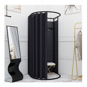 YAYADU-Storage Basket Portable Locker Room, Clothing Store Fitting Room Privacy Tent, Floor-Standing Mobile Fitting Room, for Shopping Malls, Shopping Mall (Color : Black, Size : 85x80x200cm)
