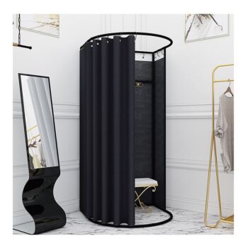 YAYADU-Storage Basket Portable Locker Room, Clothing Store Fitting Room Privacy Tent, Floor-Standing Mobile Fitting Room, for Shopping Malls, Shopping Mall (Color : Black, Size : 85x80x200cm) | The Storepaperoomates Retail Market - Fast Affordable Shopping