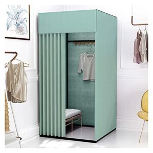 SXFYWYM Clothing Store Fitting Room, Fitting Room Clothing Store with Hook Up Mobile Locker Room Portable Dressing Room Thick Cotton Linen Privacy Partition Curtains with Metal Frame