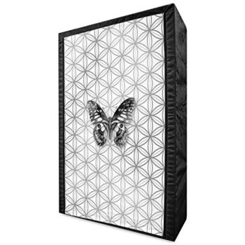 Ambesonne Butterfly Portable Fabric Wardrobe, Animal Butterfly on Geometric Fragments Modern Inspired Illustration, Clothing Organizer and Storage Closet with Shelves, 42.5″, White and Grey | The Storepaperoomates Retail Market - Fast Affordable Shopping