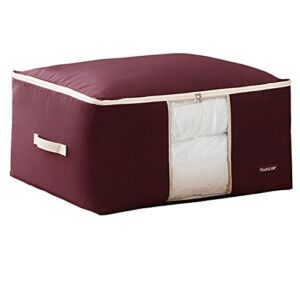 Oululu Oxford Storage Bag for Quilt Blanket Clothes Comforter (Wine Red, L)