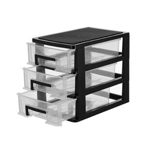 SEWACC Three- Layer Plastic Closet Drawer Type Storage Cabinet Multifunction Storage Rack Portable Organizer Furniture