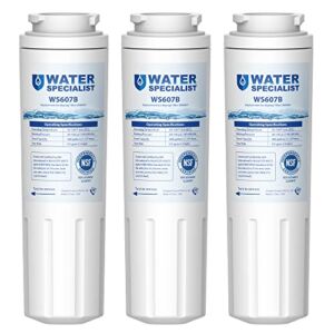 Waterspecialist UKF8001 Water Filter, Replacement for EveryDrop Filter 4, Whirlpool EDR4RXD1, 4396395, Wrx735sdbm00, Mfi2570fez Msd2651heb, Pack of 3