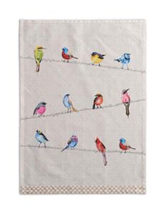 Maison d’ Hermine Birdies On Wire 100% Cotton Set of 2 Multi-Purpose Kitchen Towel Soft Absorbent Dish Towels | Tea Towels | Bar Towels (20 Inch by 27.50 Inch)