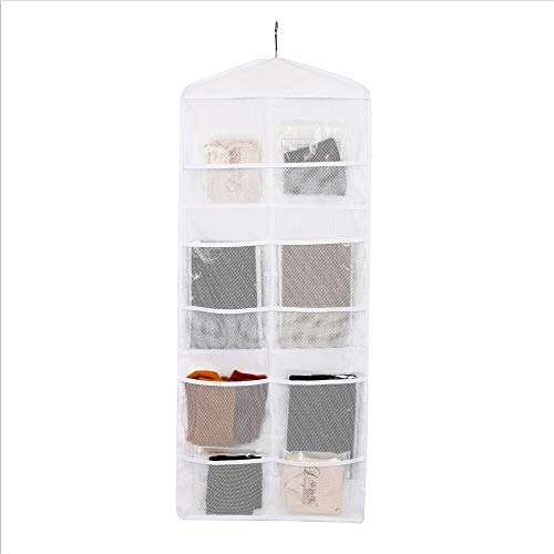 Cysline 600D White Polyester Dual-Sided Hanging Closet Organizers Holder 18 Mesh Pockets for Bra,Underwear, Socks, Accessories,Clothes Organizers 38×16 | The Storepaperoomates Retail Market - Fast Affordable Shopping