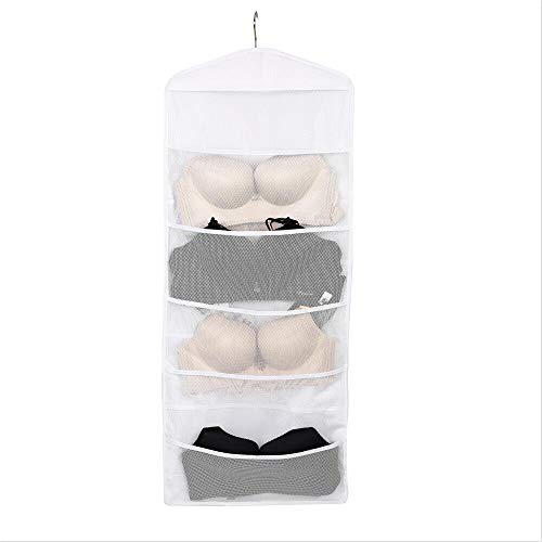 Cysline 600D White Polyester Dual-Sided Hanging Closet Organizers Holder 18 Mesh Pockets for Bra,Underwear, Socks, Accessories,Clothes Organizers 38×16 | The Storepaperoomates Retail Market - Fast Affordable Shopping