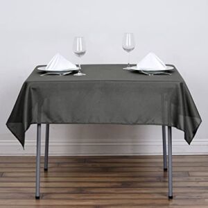 Tableclothsfactory 54×54 Charcoal Grey Wholesale Linens Seamless Polyester Square Linen Tablecloth for Wedding Banquet Party Restaurant