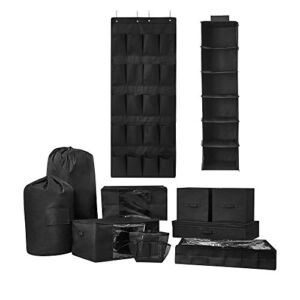 DormCo 10PC Complete Organization Set – TUSK Storage – Black