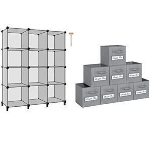 TomCare 12-Cube Closet Organizers Bookshelf with 8-Pack Storage Cubes