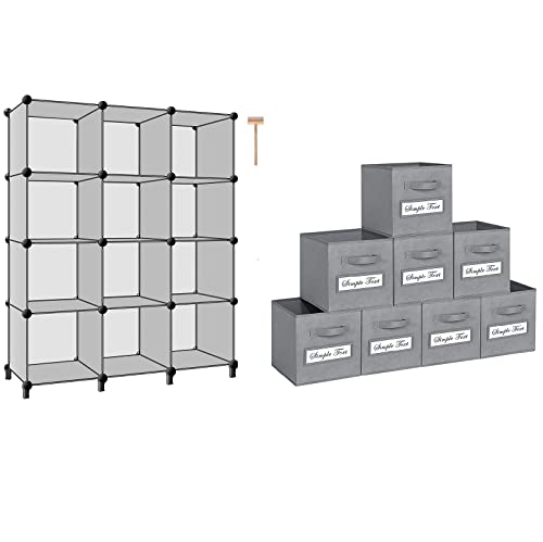 TomCare 12-Cube Closet Organizers Bookshelf with 8-Pack Storage Cubes | The Storepaperoomates Retail Market - Fast Affordable Shopping