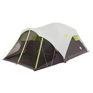 Coleman Steel Creek Fast Pitch Dome Tent with Screen Room, 6-Person , White, 10′ x 9′
